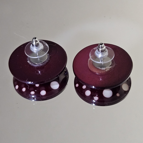 Mushroom Style Circle Earrings - Picture 2 of 4